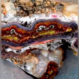 Purple Aztec Agqte Aqua Nueva with botryoidal  outside